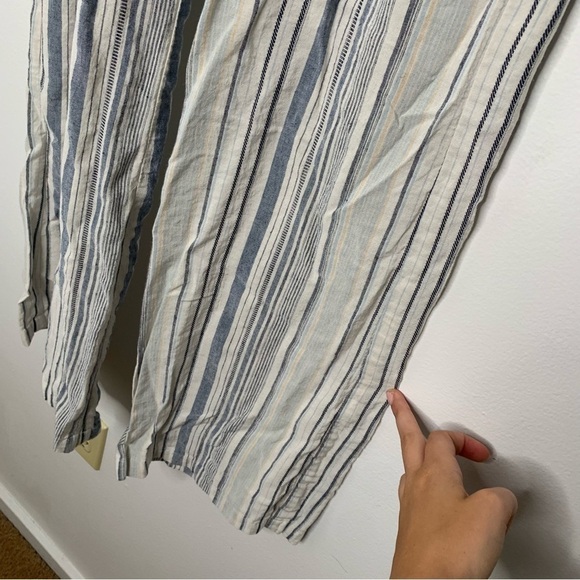 Drew white blue stripe beach straight leg pull on pant - Picture 4 of 10